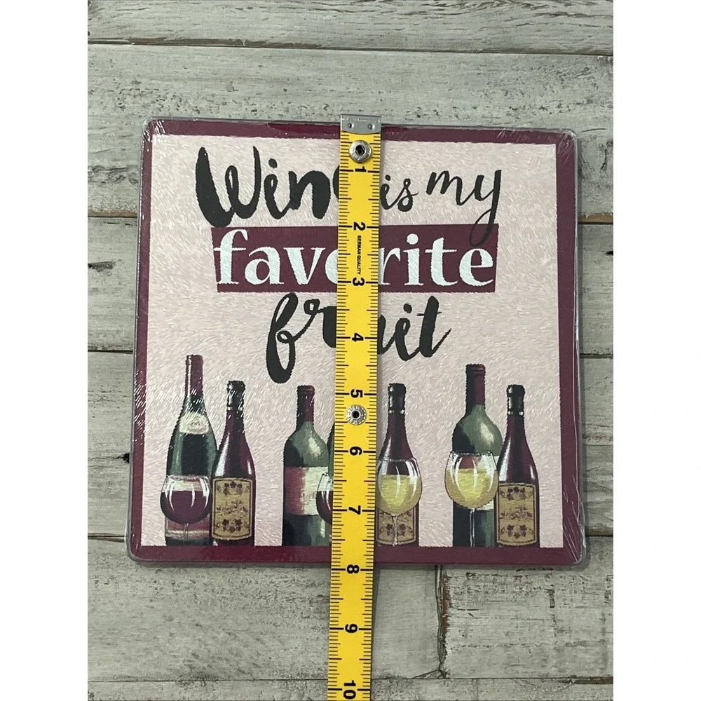 Wine Is My Favorite Fruit Design Glass Cutting Board  7.75